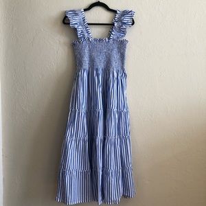 Hill House Home Ellie nap dress blueberry stripe S altered